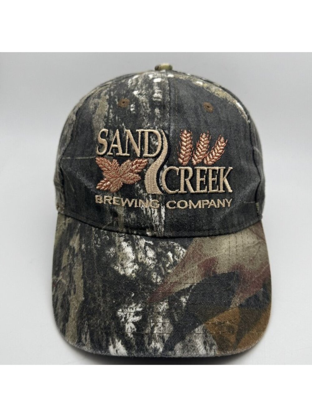 Sand Creek Brewing Company Baseball Hat Cap Camo One Size Mens Kati Sportcap